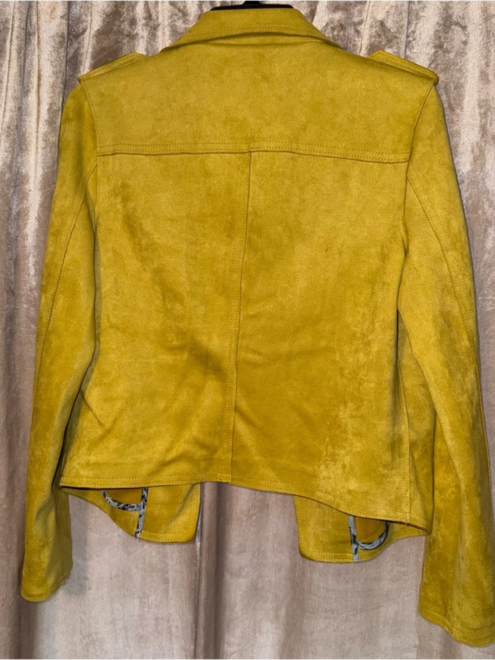 Philosophy Suede Moto Jacket in Mustard - Picture 2 of 3